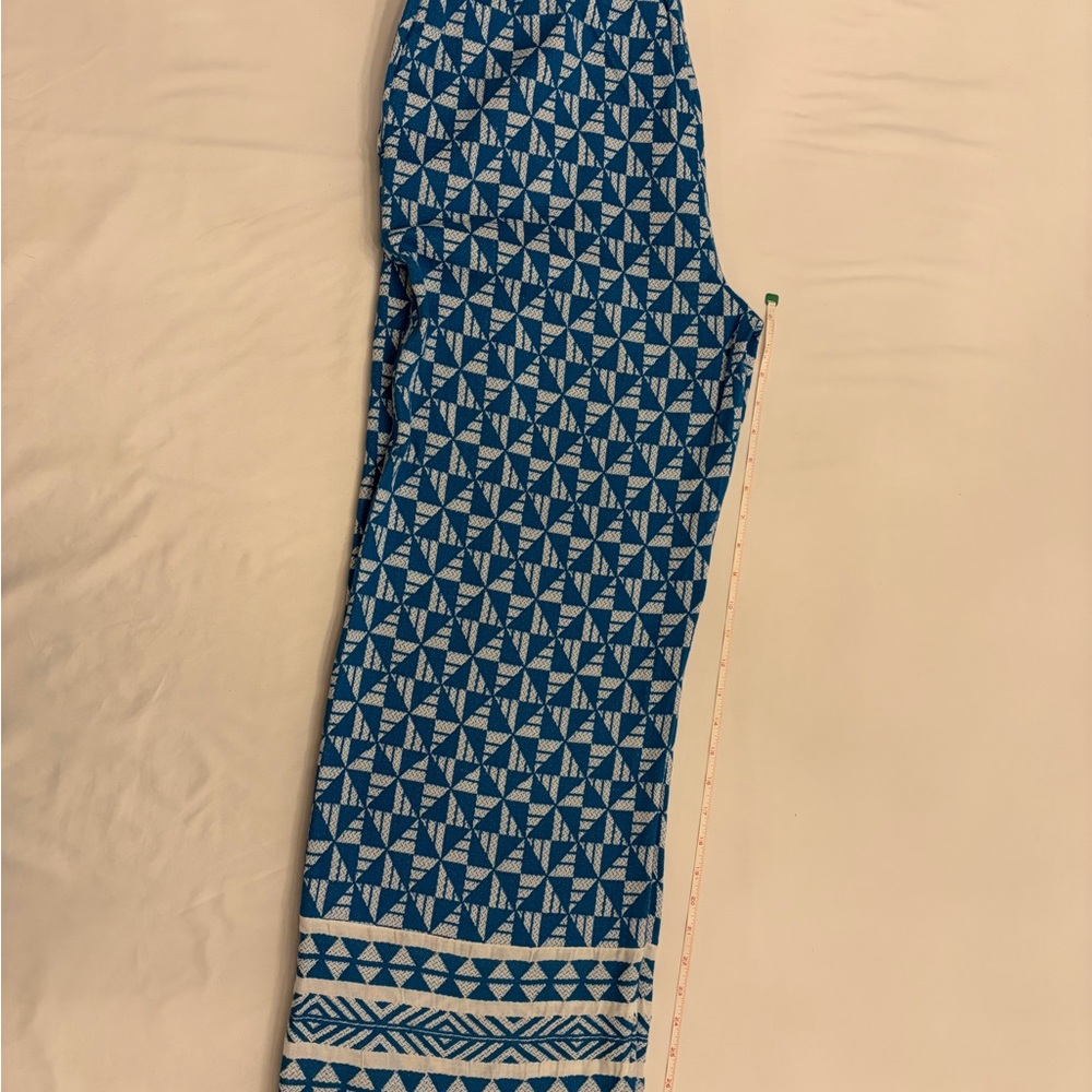 Soft Surroundings Women's Narah Blue Patterned Full Length Palazzo Pants sz M - Picture 4 of 6